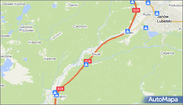 mapa Pikule, Pikule na mapie Targeo