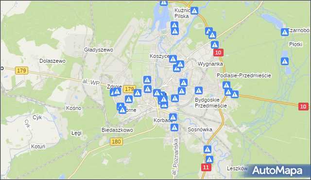 mapa Piły, Piła na mapie Targeo