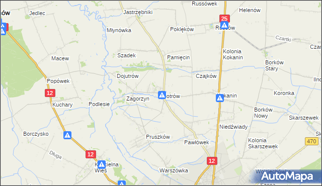 mapa Piotrów gmina Blizanów, Piotrów gmina Blizanów na mapie Targeo