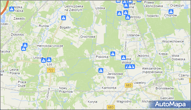 mapa Piskórka, Piskórka na mapie Targeo