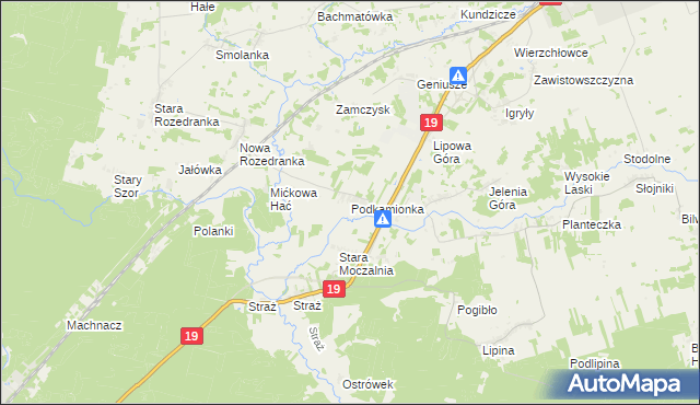 mapa Podkamionka, Podkamionka na mapie Targeo