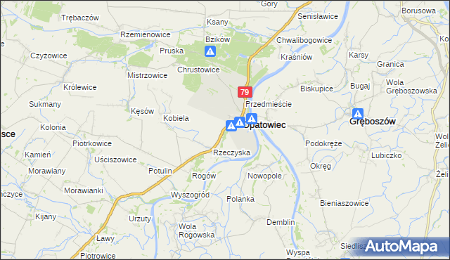 mapa Podskale gmina Opatowiec, Podskale gmina Opatowiec na mapie Targeo