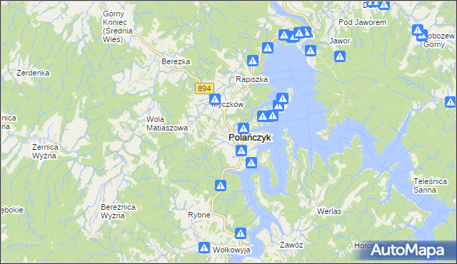 mapa Polańczyk, Polańczyk na mapie Targeo