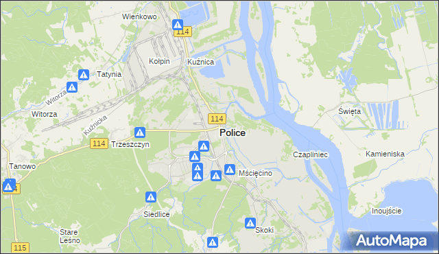 mapa Police, Police na mapie Targeo