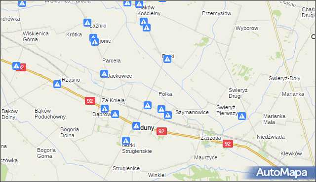 mapa Pólka gmina Zduny, Pólka gmina Zduny na mapie Targeo