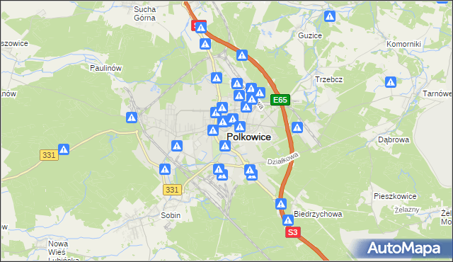 mapa Polkowice, Polkowice na mapie Targeo