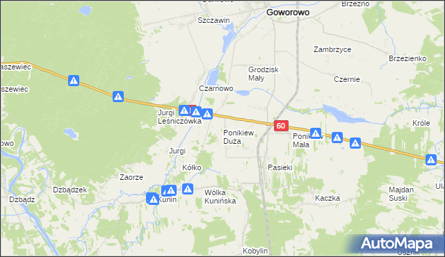 mapa Ponikiew Duża, Ponikiew Duża na mapie Targeo