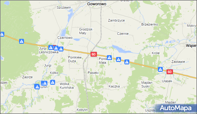 mapa Ponikiew Mała, Ponikiew Mała na mapie Targeo