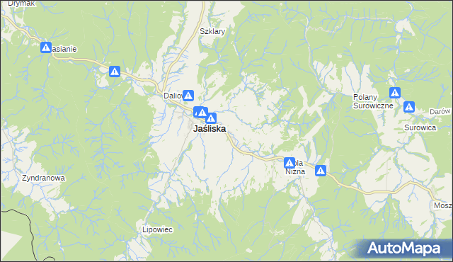 mapa Posada Jaśliska, Posada Jaśliska na mapie Targeo