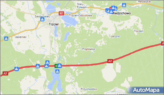 mapa Prądówka, Prądówka na mapie Targeo