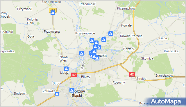 mapa Praszka, Praszka na mapie Targeo