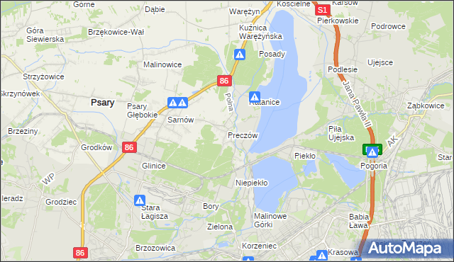 mapa Preczów, Preczów na mapie Targeo