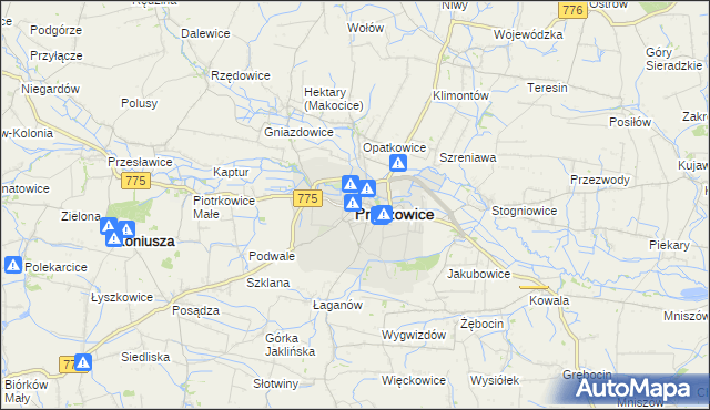mapa Proszowice, Proszowice na mapie Targeo