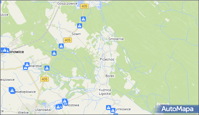 mapa Przechód gmina Korfantów, Przechód gmina Korfantów na mapie Targeo