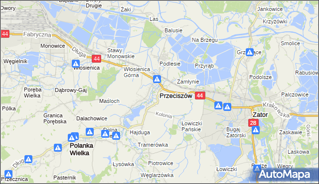 mapa Przeciszów, Przeciszów na mapie Targeo