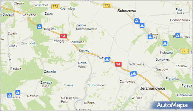 mapa Przeginia, Przeginia na mapie Targeo