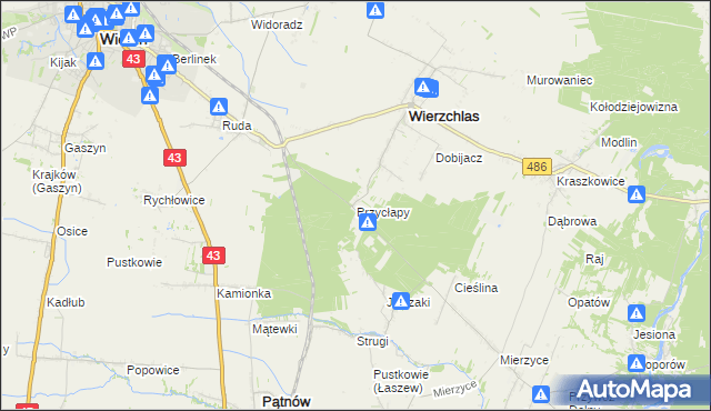 mapa Przycłapy, Przycłapy na mapie Targeo