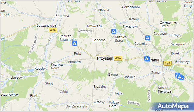 mapa Przystajń, Przystajń na mapie Targeo