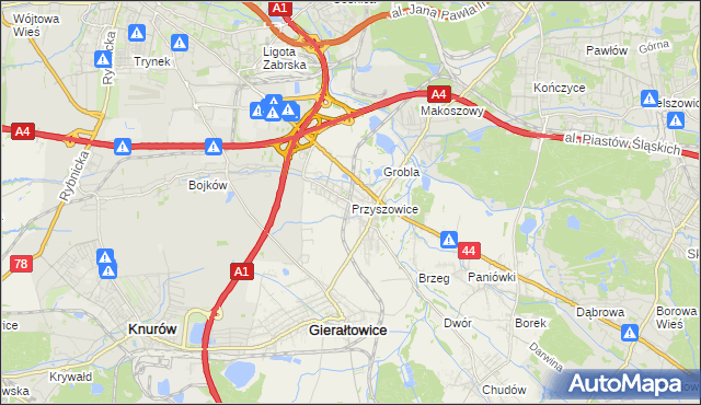 mapa Przyszowice, Przyszowice na mapie Targeo