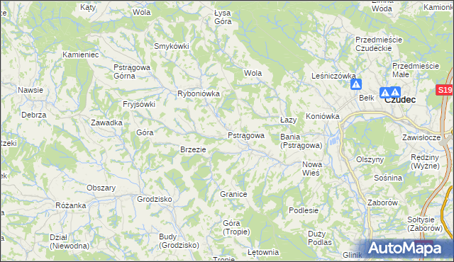 mapa Pstrągowa, Pstrągowa na mapie Targeo
