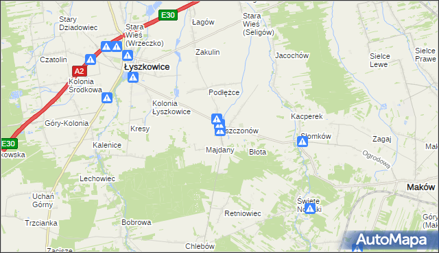 mapa Pszczonów, Pszczonów na mapie Targeo