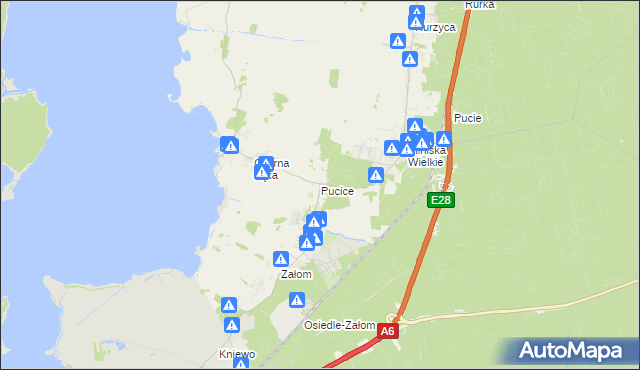mapa Pucice, Pucice na mapie Targeo