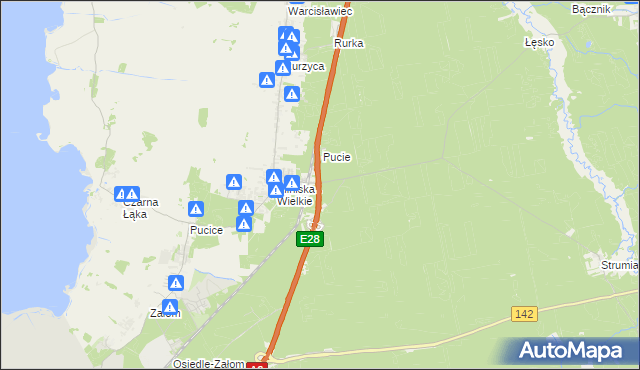 mapa Pucko, Pucko na mapie Targeo