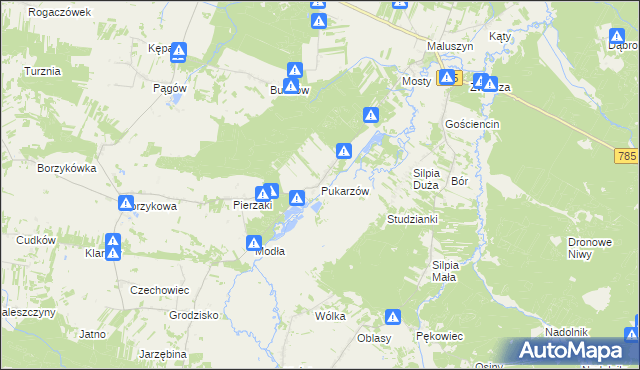 mapa Pukarzów gmina Żytno, Pukarzów gmina Żytno na mapie Targeo