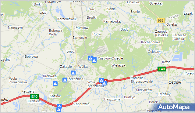 mapa Pustków-Osiedle, Pustków-Osiedle na mapie Targeo