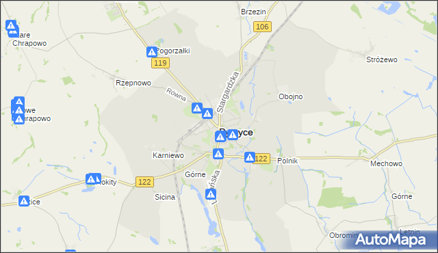 mapa Pyrzyce, Pyrzyce na mapie Targeo