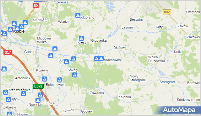 mapa Radachówka, Radachówka na mapie Targeo