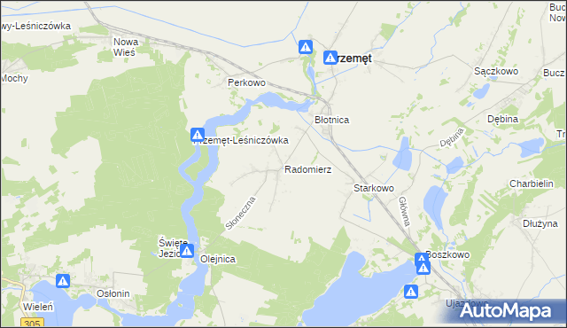 mapa Radomierz gmina Przemęt, Radomierz gmina Przemęt na mapie Targeo