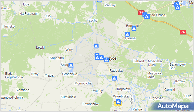 mapa Radoszyce powiat konecki, Radoszyce powiat konecki na mapie Targeo