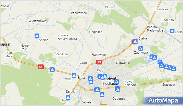 mapa Radowiec, Radowiec na mapie Targeo