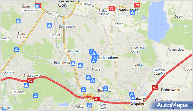 mapa Radzionków, Radzionków na mapie Targeo