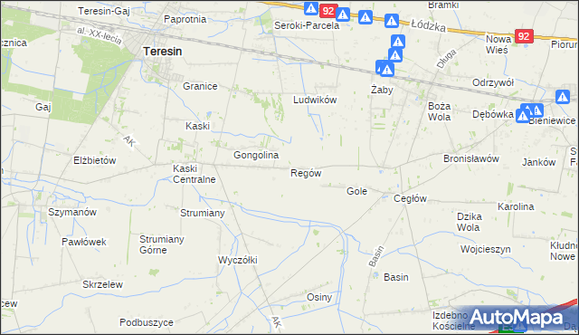 mapa Regów, Regów na mapie Targeo