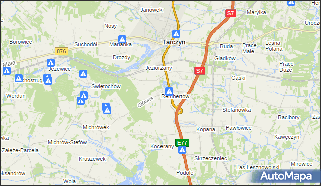 mapa Rembertów, Rembertów na mapie Targeo