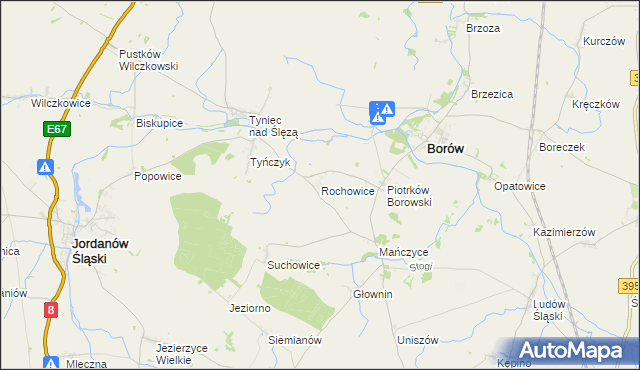 mapa Rochowice, Rochowice na mapie Targeo
