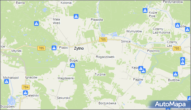 mapa Rogaczówek, Rogaczówek na mapie Targeo