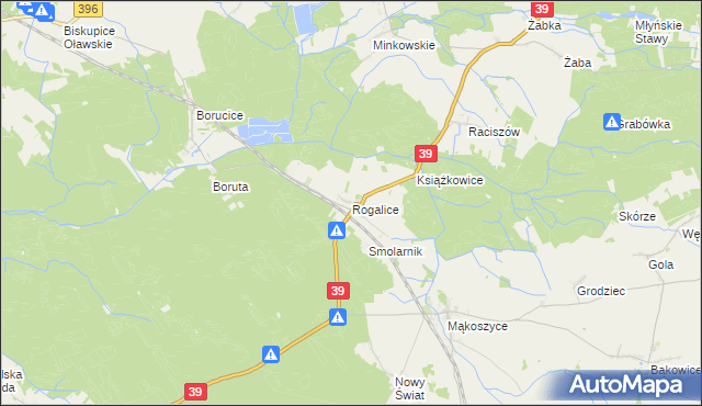 mapa Rogalice, Rogalice na mapie Targeo