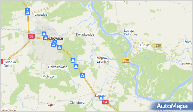 mapa Rogów Legnicki, Rogów Legnicki na mapie Targeo