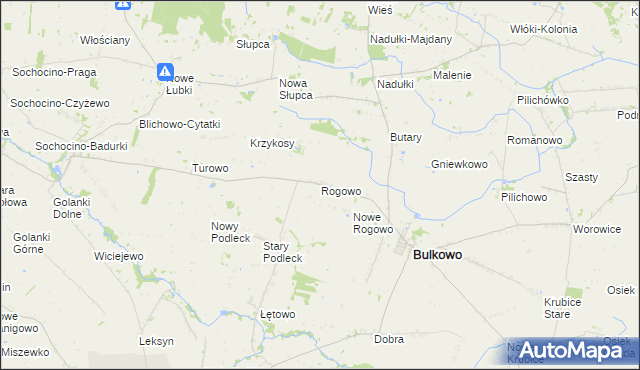mapa Rogowo gmina Bulkowo, Rogowo gmina Bulkowo na mapie Targeo