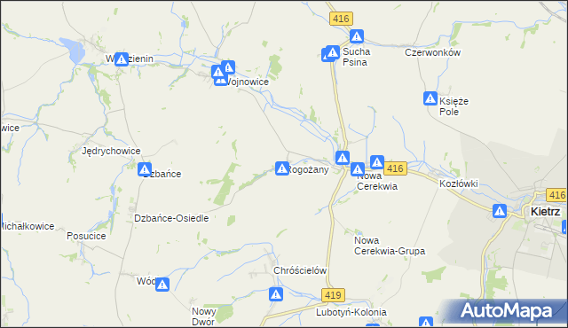 mapa Rogożany, Rogożany na mapie Targeo