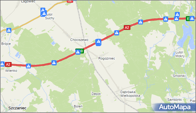 mapa Rogoziniec, Rogoziniec na mapie Targeo