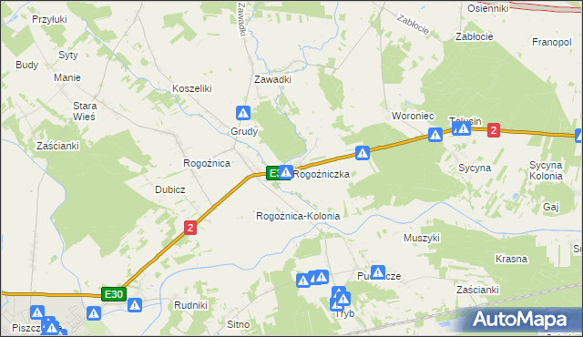 mapa Rogoźniczka, Rogoźniczka na mapie Targeo