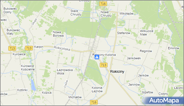 mapa Rokiciny-Kolonia, Rokiciny-Kolonia na mapie Targeo