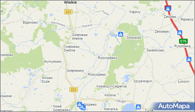 mapa Rościszewko, Rościszewko na mapie Targeo