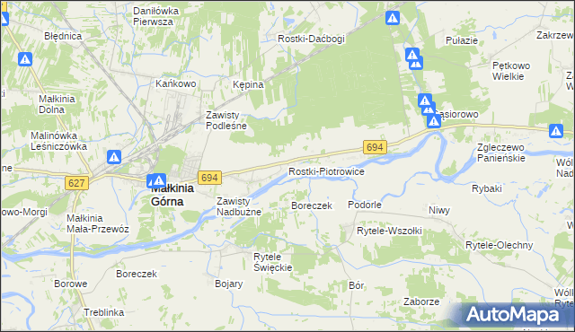 mapa Rostki-Piotrowice, Rostki-Piotrowice na mapie Targeo