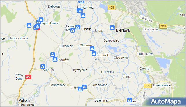 mapa Roszowicki Las, Roszowicki Las na mapie Targeo