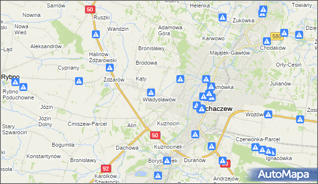 mapa Rozlazłów, Rozlazłów na mapie Targeo